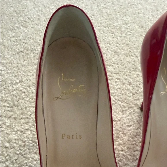 Louboutin Pigalle Red Patent Pointed-Toe Stilettos - Picture 7 of 8